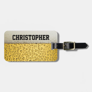 Beer Glass Personalise Luggage Tag