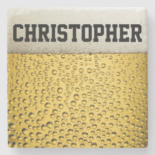 Beer Glass Personalise Stone Coaster
