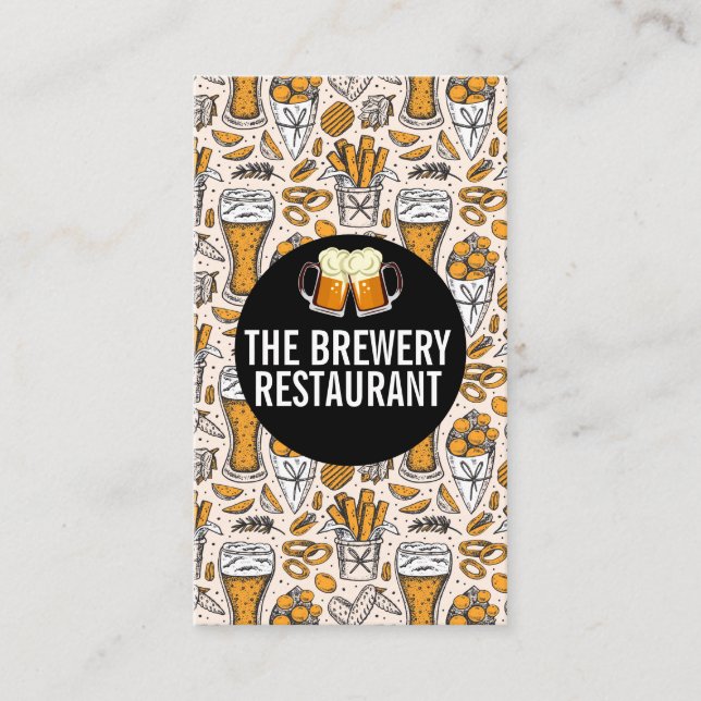 Beer Glass Toast Logo | Brewery Icons Business Card (Front)