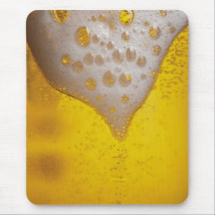 Beer Glass with Bubbles and Foam Mouse Pad