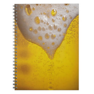 Beer Glass with Bubbles and Foam Spiral Notebook