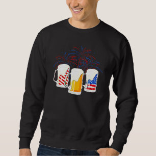 Beer Glasses 4th Of July Red White Blue Wine Firew Sweatshirt