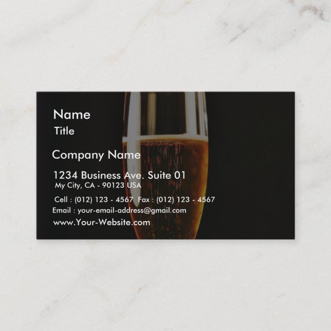 Beer Glasses Bubbles Business Card (Front)