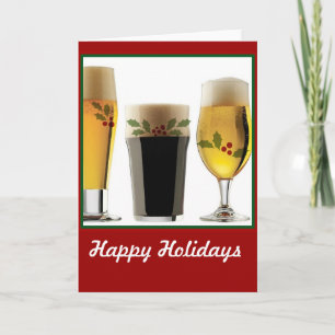 Beer Glasses Holiday Greetings Card
