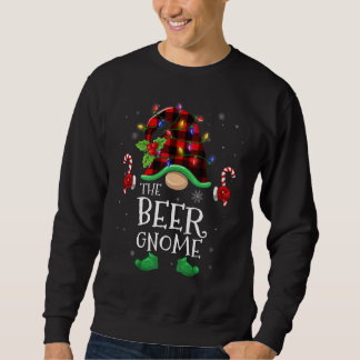 Beer Gnome Buffalo Plaid Matching Family Christmas Sweatshirt
