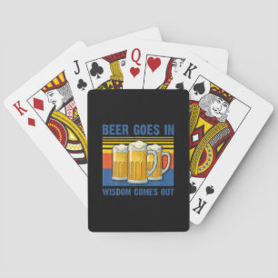 Beer Goes In Wisdom Comes Out Vintage Birthday Playing Cards