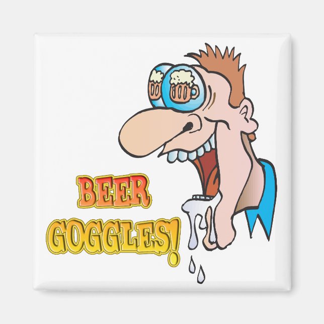 BEER GOGGLES funny drinking design Magnet (Front)