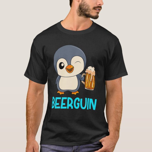 Beer Guin Beer Penguin Men Beer Father's Day Party T-Shirt (Front)
