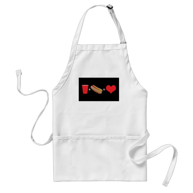 beer + hamburger = love standard apron (Front)
