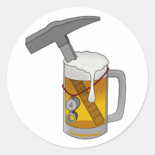 Beer Hammer Classic Round Sticker