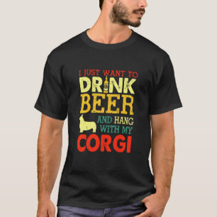 Beer Hang With Dog Men Vintage Corgi T-Shirt