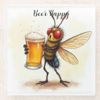 Beer Happy Glass Coaster