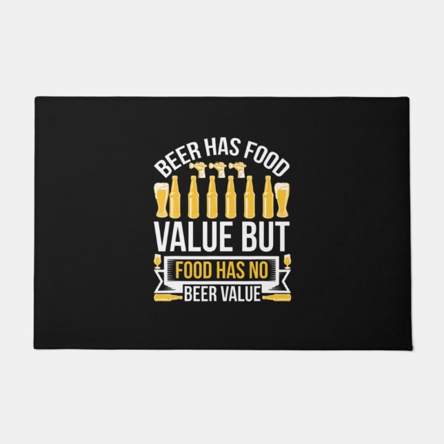 Beer Has Food Value Birthday Doormat (Front)