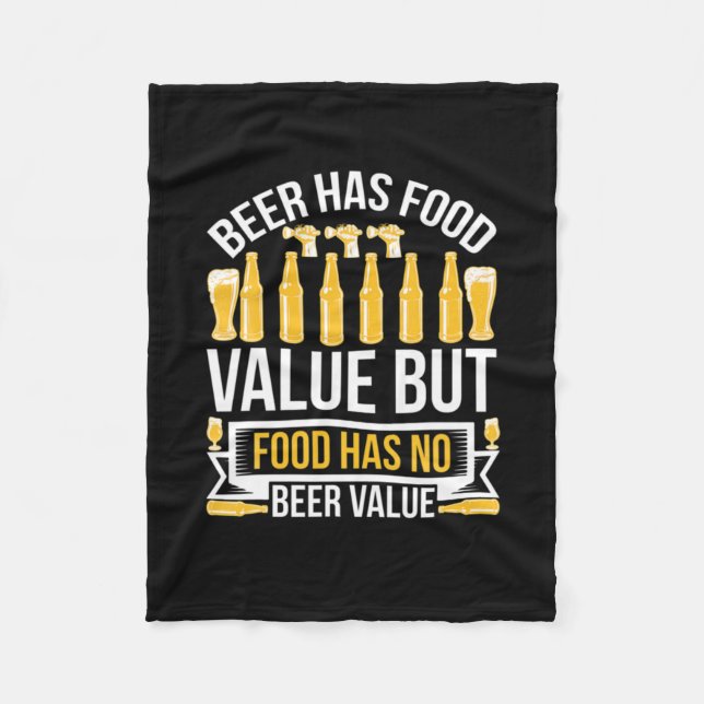 Beer Has Food Value Birthday Fleece Blanket (Front)