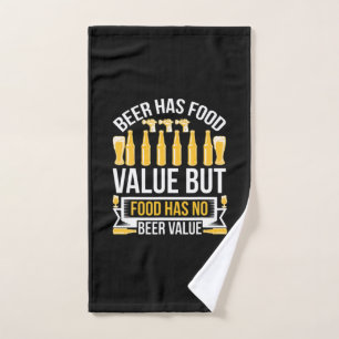 Beer Has Food Value Birthday Hand Towel