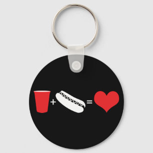 beer + hot dogs = love key ring