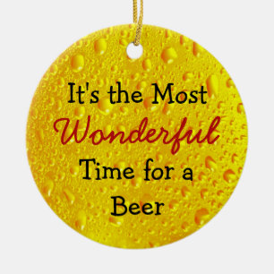 Beer Humour Christmas Ceramic Tree Decoration
