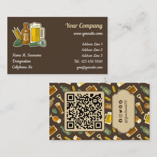 Beer Icons Business Card (Front/Back)
