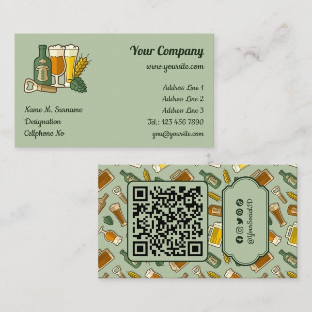 Beer Icons Business Card (Front/Back)