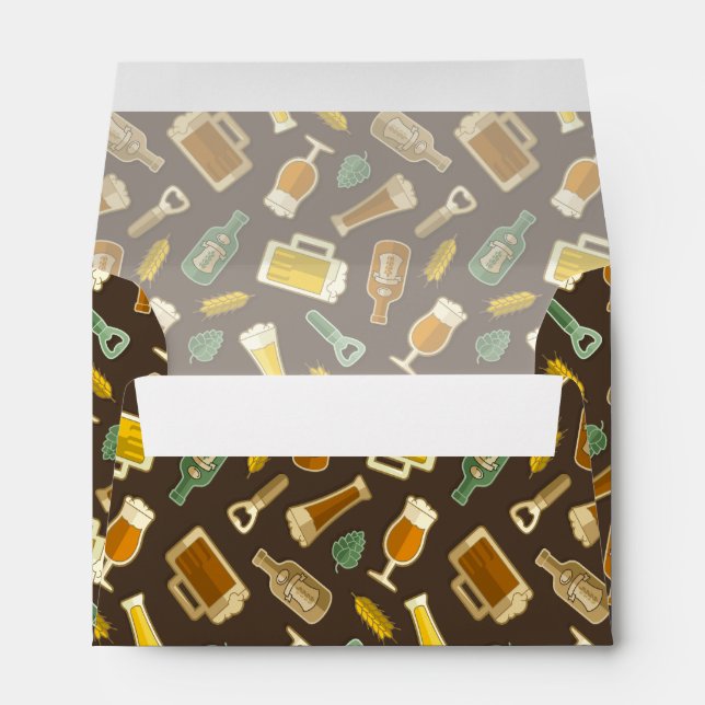 Beer Icons Pattern Envelope (Back (Bottom))