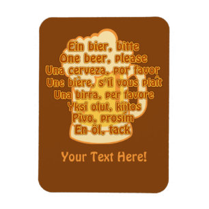 BEER in languages custom magnet