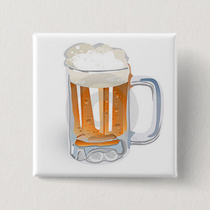 Beer In Mug/Oktoberfest 15 Cm Square Badge