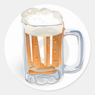 Beer In Mug/Oktoberfest Classic Round Sticker