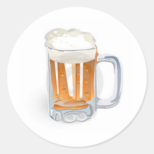 Beer In Mug/Oktoberfest Classic Round Sticker