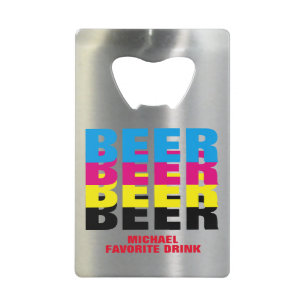 BEER in the CMYK colours, his favourite drink