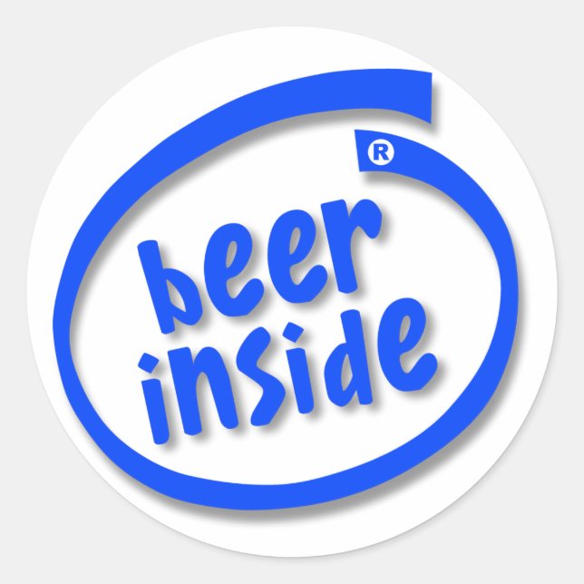Beer Inside Classic Round Sticker (Front)