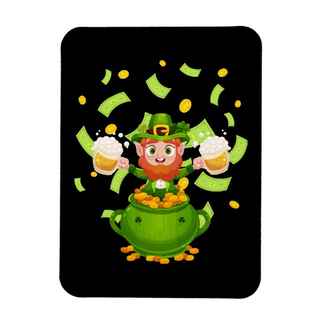 Beer Irish Leprechaun Saint Patrick's Day Magnet (Vertical)