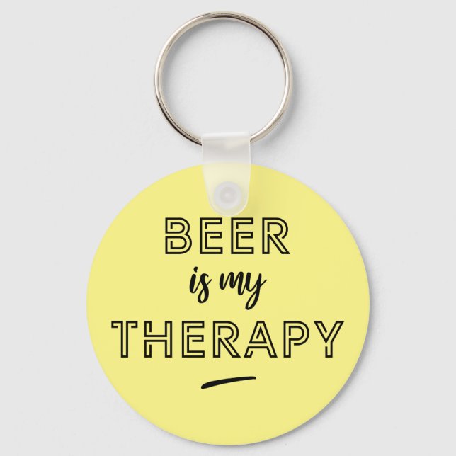 Beer is my therapy key ring (Front)