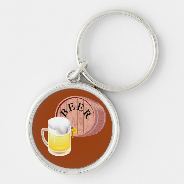 Beer keg and beer stein key ring (Front)