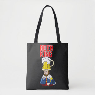 Beer King Funny Cool Design Tote Bag