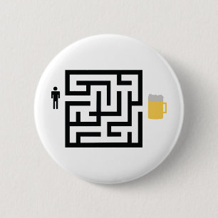 beer labyrinth icon 6 cm round badge