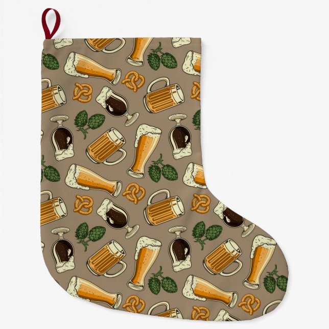 Beer Large Christmas Stocking (Front)