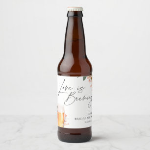 Beer Love is Brewing Bridal Shower Bottle Label