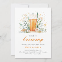 Beer Love is Brewing Bridal Shower Invitation