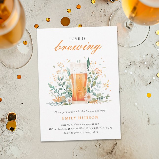 Beer Love is Brewing Bridal Shower Invitation (Creator Uploaded)