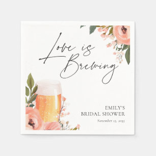 Beer Love is Brewing Bridal Shower Napkin
