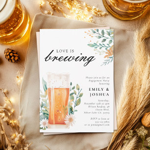 Beer Love is Brewing Engagement Party Invitation