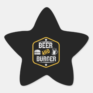 Beer Lover Beer And Burger Star Sticker