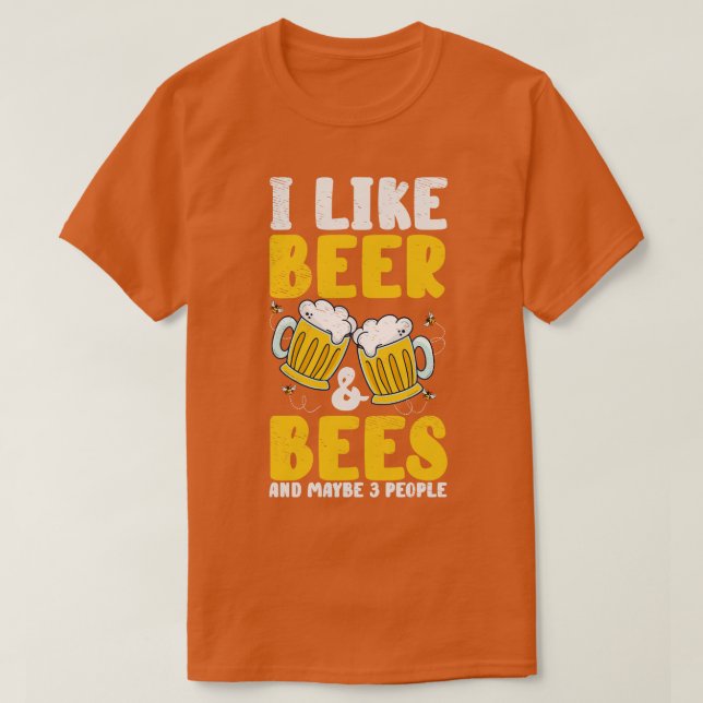 Beer Lover Bees Drinking Beers Pub Party T-Shirt (Design Front)