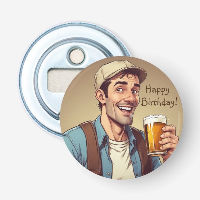 Beer Lover Birthday Bottle Opener (Front)