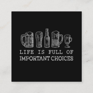 Beer Lover Important Choices Beer Square Business Card