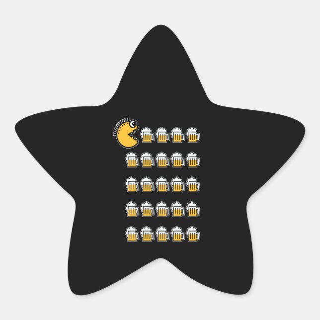 Beer Lover | Packman Beer Mug Star Sticker (Front)
