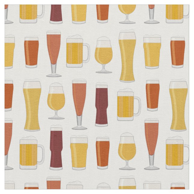 Beer Lover Print Fabric (Close Up)