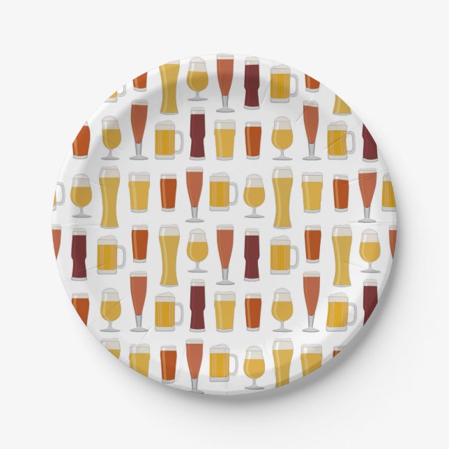 Beer Lover Print Paper Plate (Front)