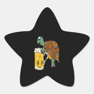 Beer Lover Turtle Beer Cute Star Sticker
