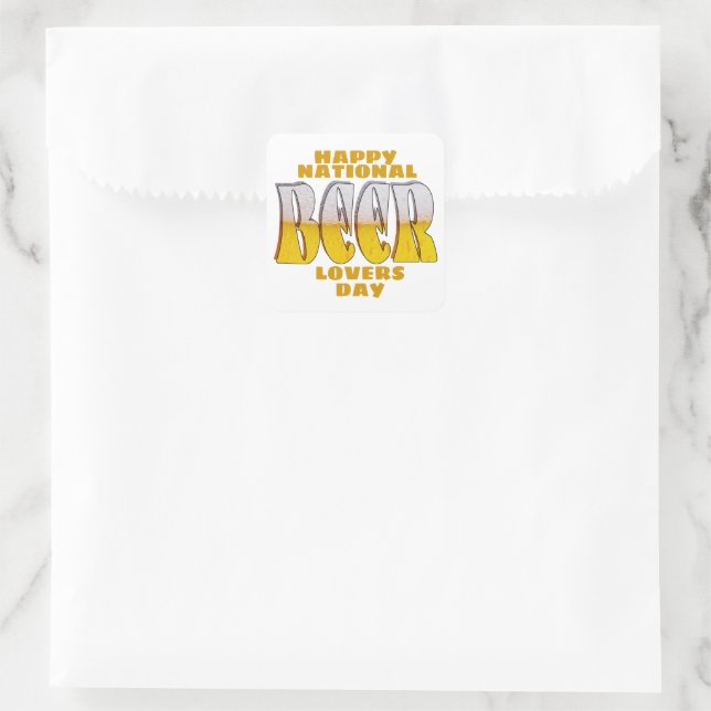 Beer Lovers Day Square Sticker (Bag)